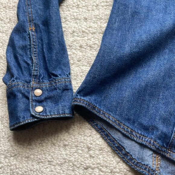 H&M Custom Cowboy Denim Western Shirt Size 10 - Picture 4 of 14